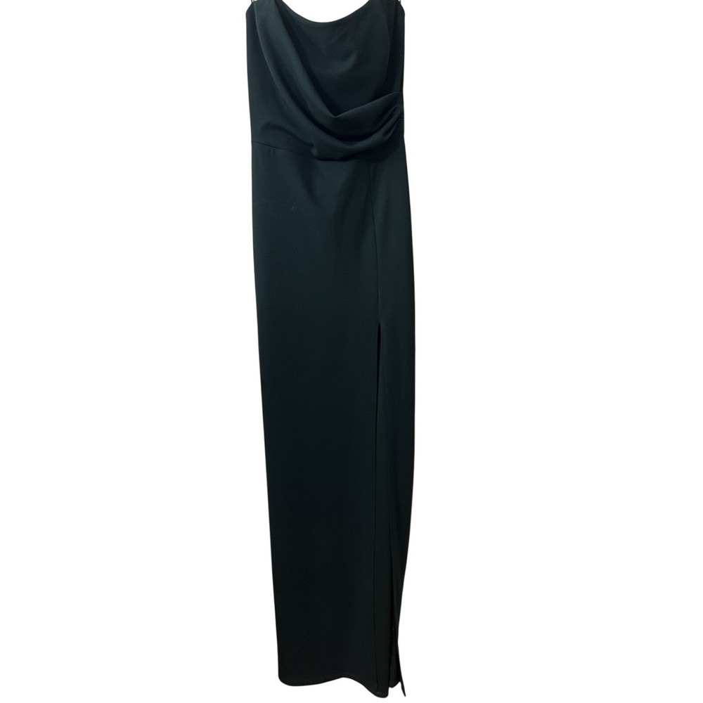 Windsor Emerald Green Strapless Cowl Neck Maxi Dress Slit SYM1058DWD Medium